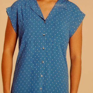 BRAND NEW JACHS GIRLFRIEND SHORT SLEEVE BLUE BLOUSE #1636